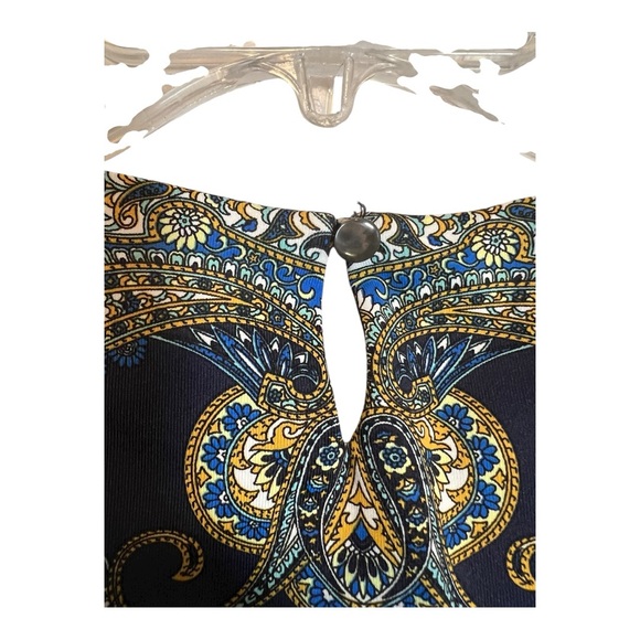 J. McLaughlin Navy Blue paisley sleeveless top Size Medium - Picture 5 of 5